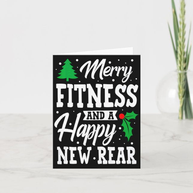 Merry Christmas Fitness Happy New Rear Workout Xma Card (Front)