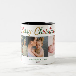 Merry Christmas Five Photo Mug – Custom Holiday