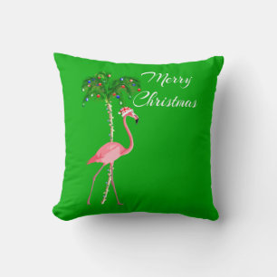 Merry Christmas Flamingo Cushion