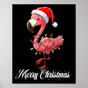 Merry Christmas Flamingo Santa Fa La La La Mingo C Poster