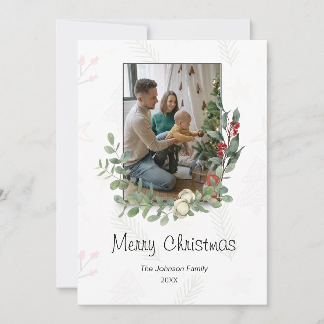 Merry Christmas Flat Holiday Card (Front)