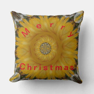 Merry Christmas Floral Home Decor Cushion