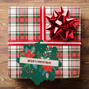 Merry Christmas Floral Tree Decoration Card