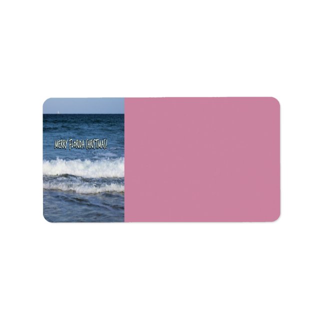 Merry Christmas Florida Style Over Deep Blue Ocean Label (Front)