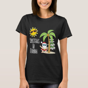 Merry Christmas Florida Style Santa Summer Beach T-Shirt