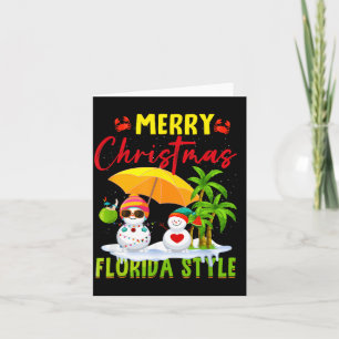 Merry Christmas Florida Style Snowman Summer Card