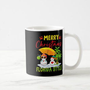 Merry Christmas Florida Style Snowman Summer Vacat Coffee Mug