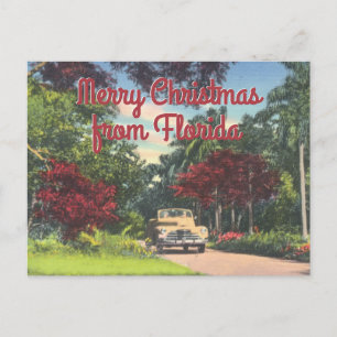 Merry Christmas Florida Vintage Greeting Holiday Postcard