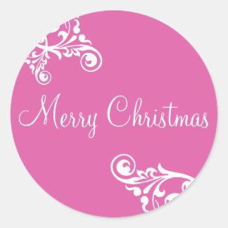 Merry Christmas Flourish Envelope Sticker Seal