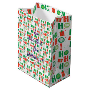 Merry Christmas Flower Medium Gift Bag