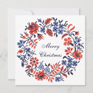 Merry Christmas Flowers cycle Holiday Card