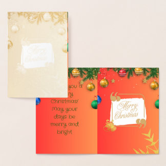 merry christmas foil card