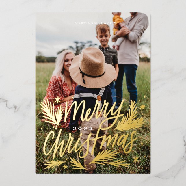 Merry Christmas Foil Holiday Card (Front)