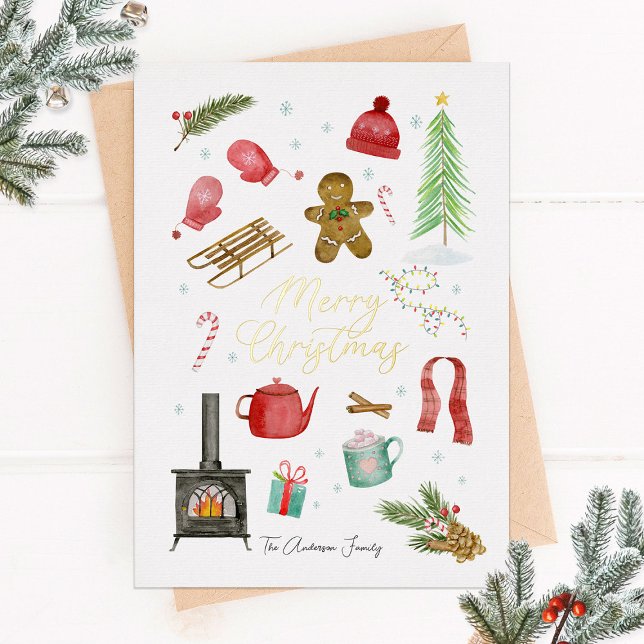 Merry Christmas Foil Holiday Card (Creator Uploaded)