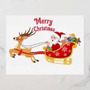 Merry Christmas  Foil Holiday Postcard