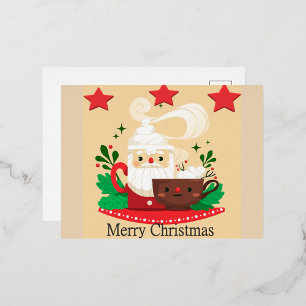 Merry Christmas  Foil Holiday Postcard