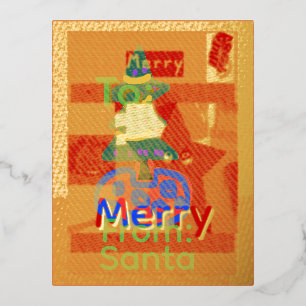 Merry Christmas Foil Holiday Postcard