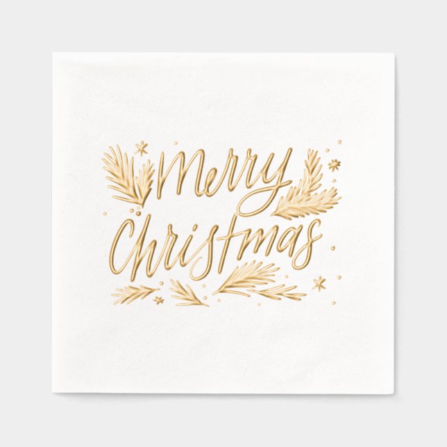 Merry Christmas Foil Napkins (Front)
