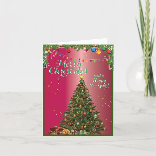 Merry Christmas Folded Greeting Card (Front)