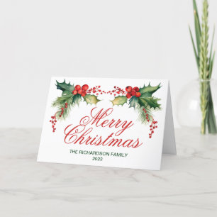 Merry Christmas Folded Holiday Card