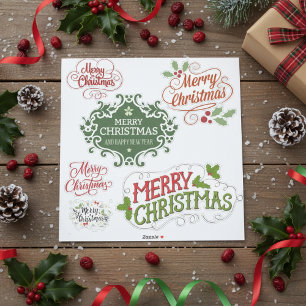 Merry Christmas Font Vinyl Stickers