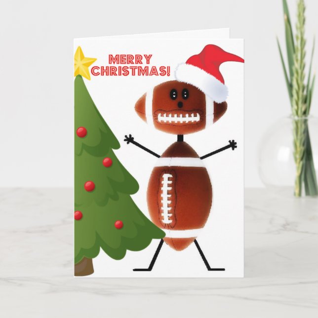 Merry Christmas Football Holiday Card (Front)