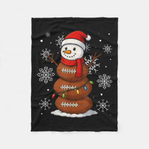 Merry Christmas Football Snowman Holiday Srts Xmas Fleece Blanket