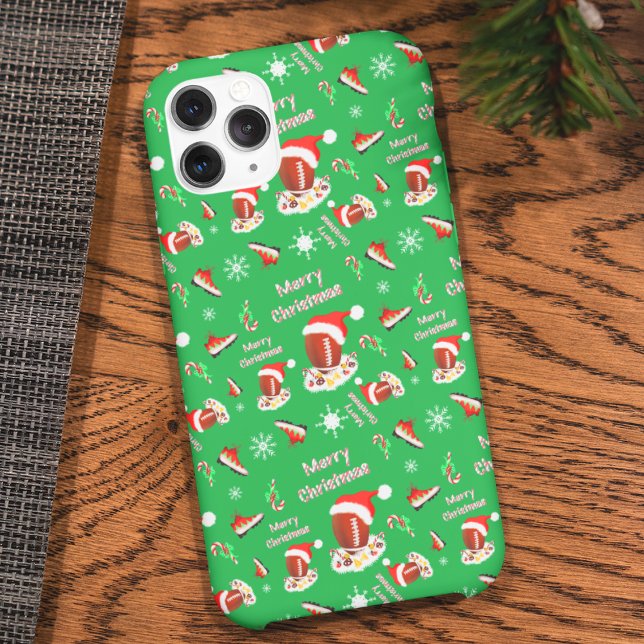 Merry Christmas Football With Snack Food Pattern  Case-Mate iPhone Case (Creator Uploaded)