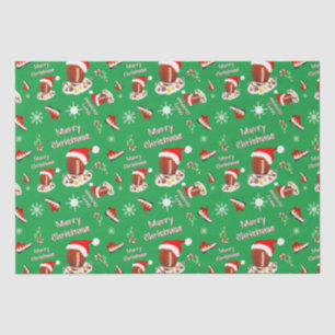 Merry Christmas Football With Snack Food Pattern  Tissue Paper