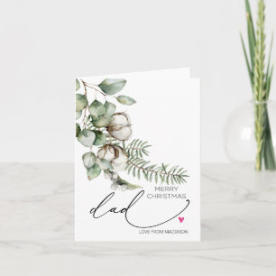 Merry Christmas For Dad Father From Daughter Card