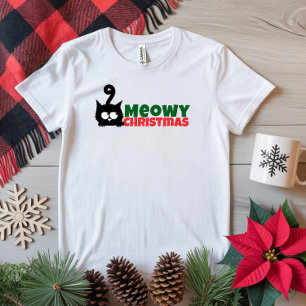 Merry Christmas for Feline Moms funny red T-Shirt