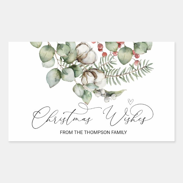 Merry Christmas for Gifts Envelopes Present  Class Rectangular Sticker (Front)