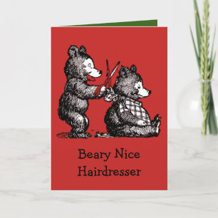 Merry Christmas for Hairdresser - Beary Nice Holiday Card