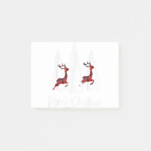 Merry Christmas for Women Buffalo Plaid Reindeer T Post-it Notes