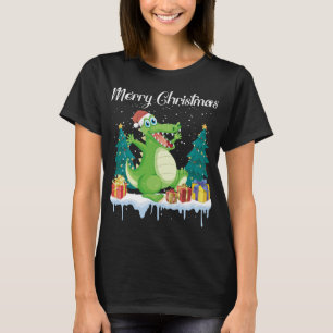 Merry Christmas For Women Xmas Santa Claus Alligat T-Shirt