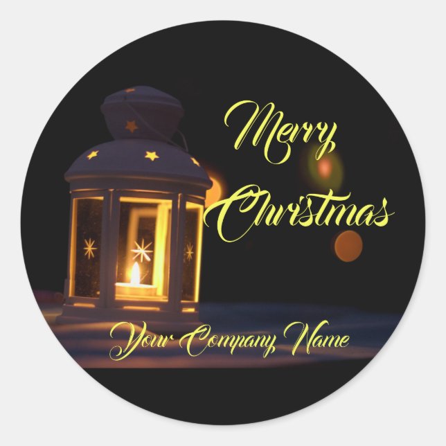 Merry Christmas for your customers! Classic Round Sticker (Front)