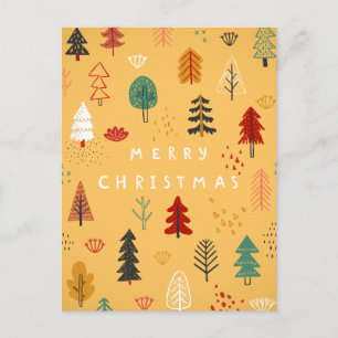 Merry Christmas Forest - A Festive Woodland Holiday Postcard