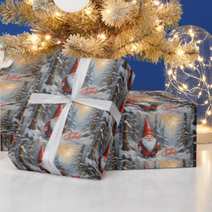 Merry Christmas Forest Gnome Wrapping Paper
