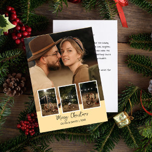 Merry Christmas Four-Photo Holiday Postcard