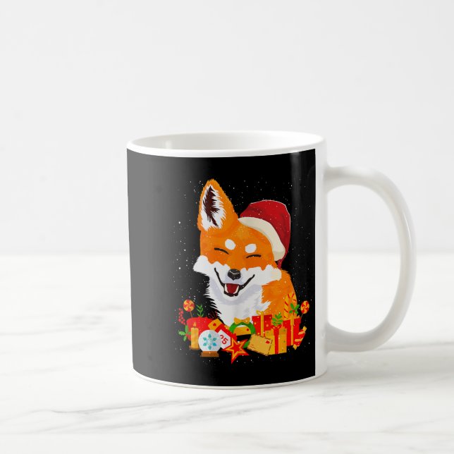 Merry Christmas Fox Foxes Ugly X-mas Sweater Santa Coffee Mug (Right)