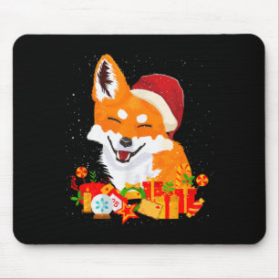 Merry Christmas Fox Foxes Ugly X-mas Sweater Santa Mouse Pad
