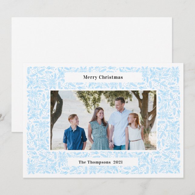 Merry Christmas Frame Holiday light Card (Front/Back)