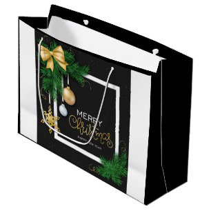 Merry Christmas Frame  Large Gift Bag