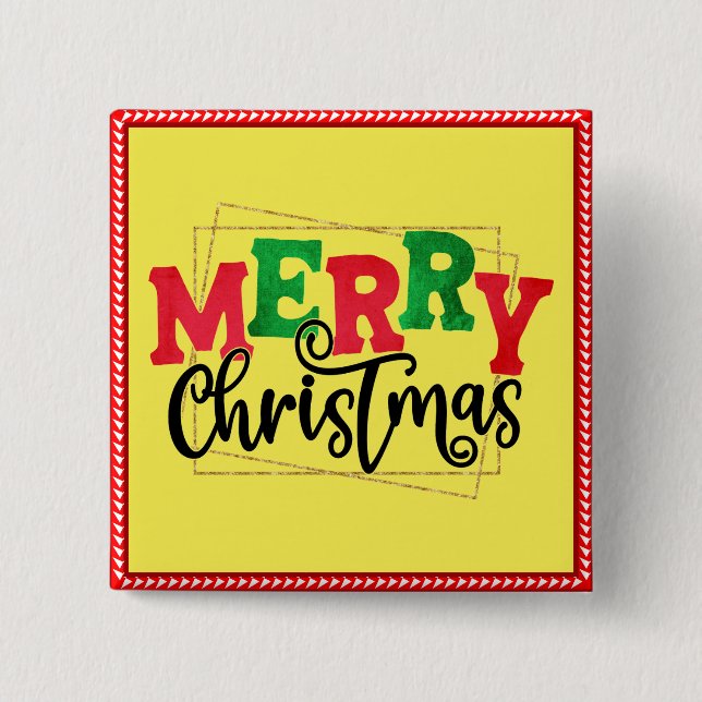 Merry Christmas Framed-80716 15 Cm Square Badge (Front)
