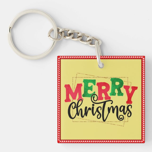 Merry Christmas Framed-80716 Key Ring (Front)
