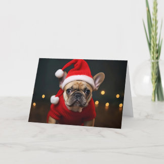 Merry Christmas French Bulldog Holiday Card