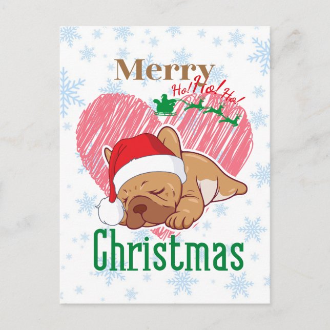 Merry Christmas | French bulldog   Postcard (Front)