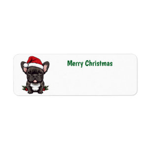 Merry Christmas French Bulldog Return Address Label