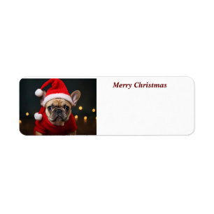 Merry Christmas French Bulldog Return Address Label