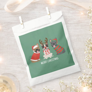 Merry Christmas French Bulldogs Favour Bag